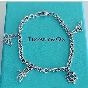 RARE Tiffany Firefly, turtle,butterfly, bumblebee Charms Bracelet- RETIRED!